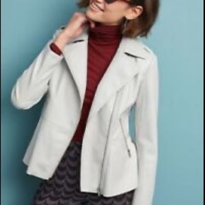 Anthro Peplum Faux Leather Moro Jacket
